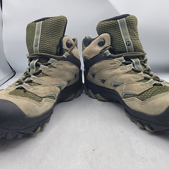 Merrell Dusty Olive Womens 7.5 Tan Boots Waterproof Hiking Camping Summer J12764 - Picture 3 of 13